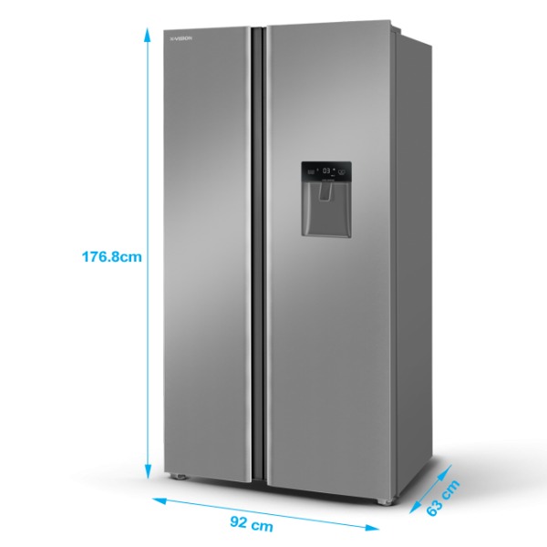 یخچال فریزر ساید بای ساید ایکس ویژن استیل مدل TS550